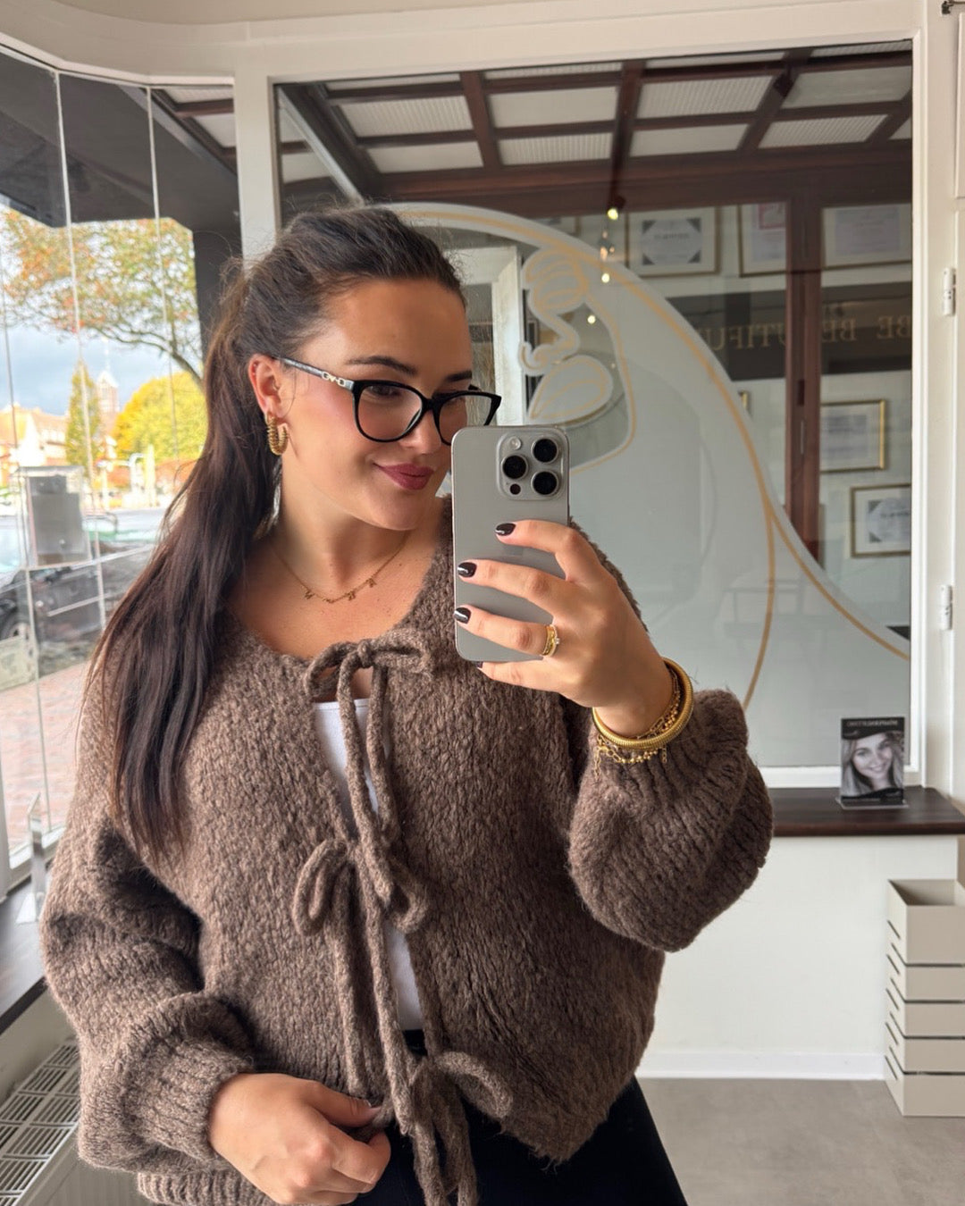 Strickcardigan mit Schleifen - Lya