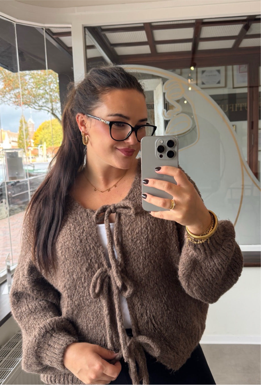 Strickcardigan mit Schleifen - Lya